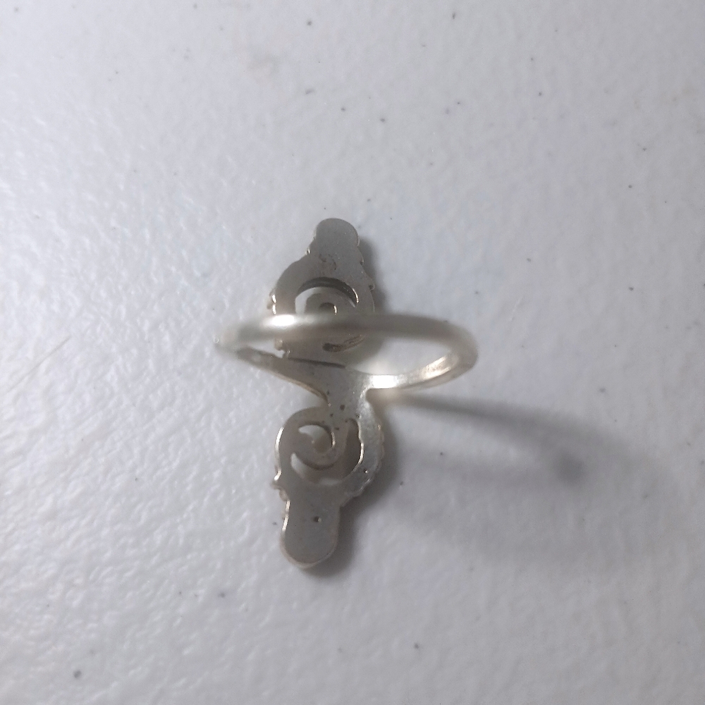 Artistic Silver Ring with Blue Accents - Picture 2 of 3